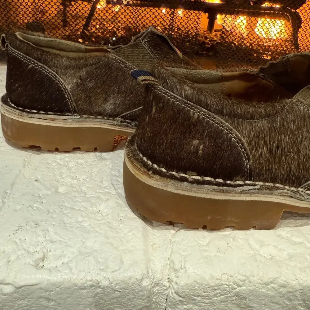 Uwezo Men's Luxury Cowhide Calf Hair Slip On Loafer Shoes Size 11 Made In Kenya